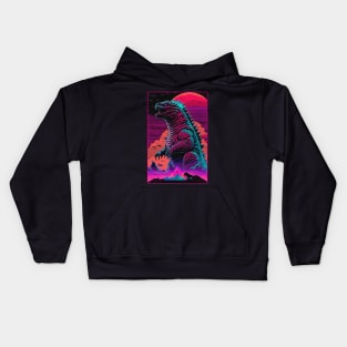 Synthwave Godzilla Kids Hoodie